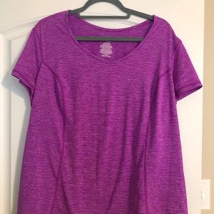 Magenta striped Danskin Now athletic tee